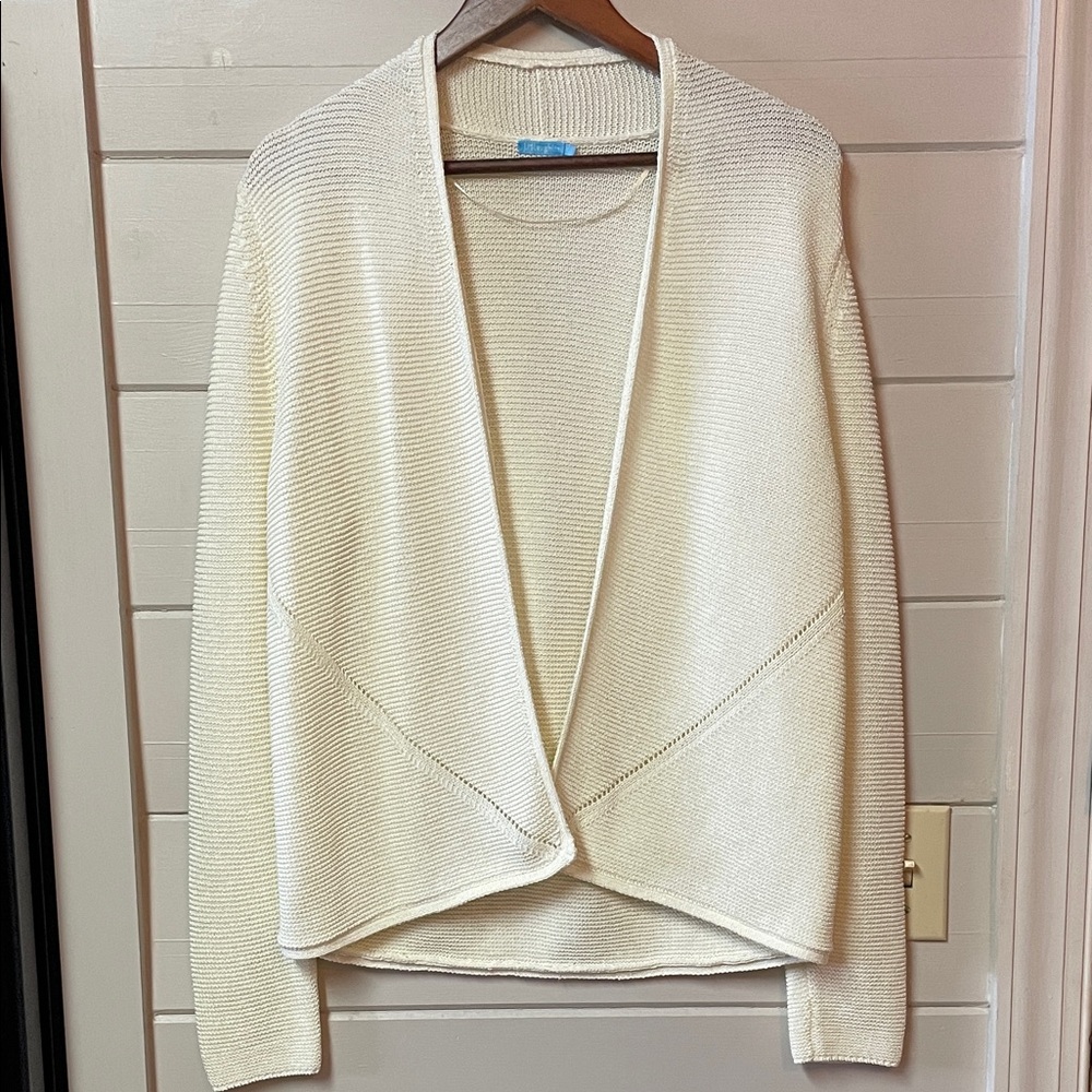 J. McLaughlin Women's Cream Color Cardigan Sweater Size L.